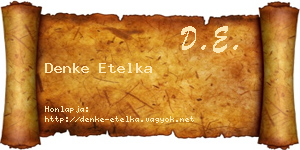 Denke Etelka névjegykártya